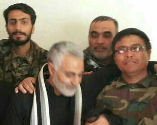 عکس/ تصویر حاج‌قاسم با شهدای مدافع‌حرم