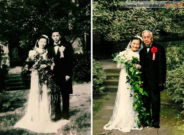 تصاویر جالب از بازسازی یک جشن عروسی پس از 70 سال!