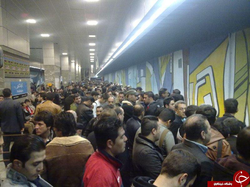 ازدحام در خط 3 مترو تهران +تصاویر