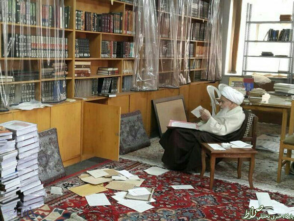 عکس/ اتاق مطالعه یک مرجع تقلید