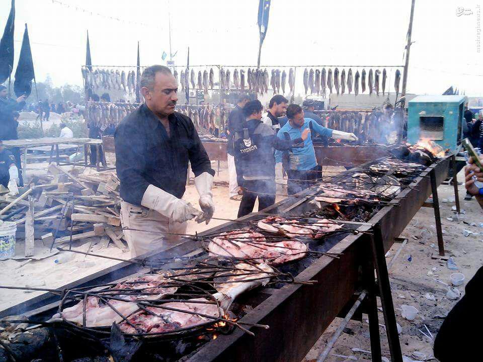عکس/ کباب ماهی مخصوص زائران اربعین