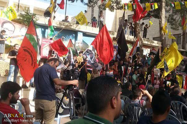 تجمع حامیان حزب‌الله در کرانه‌باختری +تصاویر