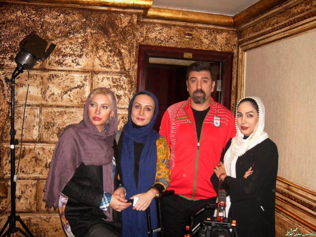 عکس/ یاغی پرسپولیسی در کنار 3 بازیگر زن