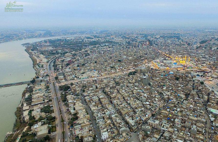 تصویری بی‌نظیر از حرمین شریفین کاظمین