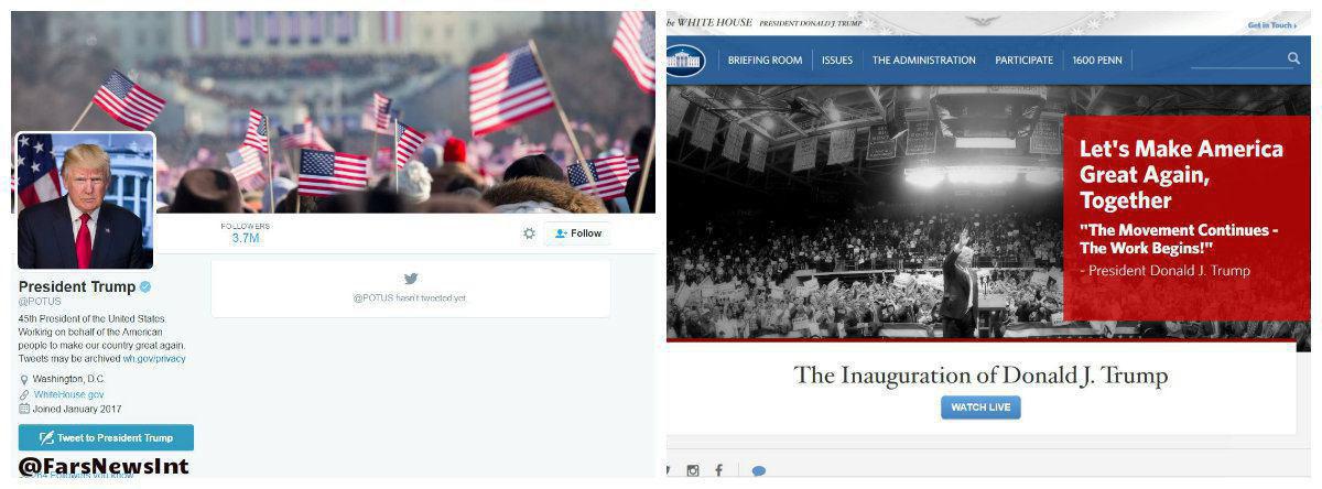 عکس/ تغییر صفحه اول سایت کاخ سفید و صفحه توئیتر