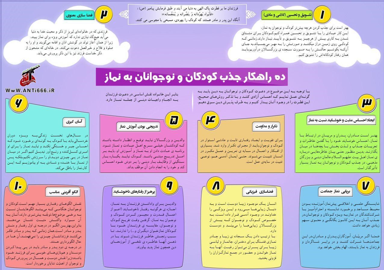 ۱۰ راهکار جذب کودکان و نوجوانان به نماز +اینفوگرافی ۱۰ راهکار جذب کودکان و نوجوانان به نماز +اینفوگرافی