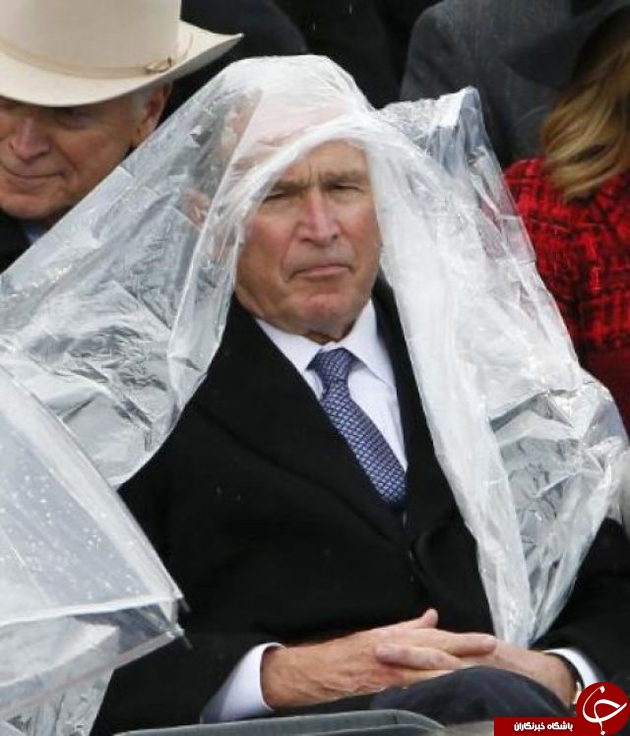 تصویری جالب از بوش پسر در مراسم تحلیف ترامپ