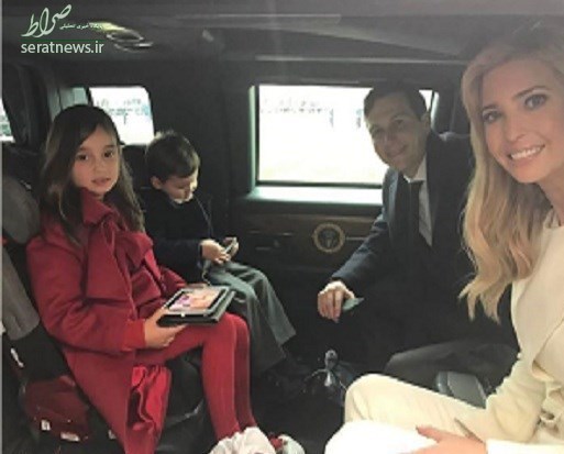 تصویری از دختر ترامپ و همسرش در لیموزین مخصوص