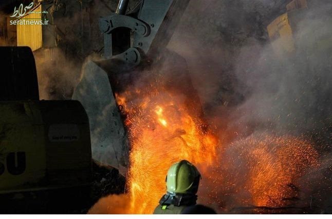 عکس/ مواد گداخته در دل ویرانه‌های پلاسکو