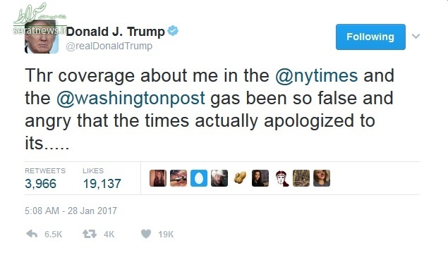 عکس/ غلط املایی‌هایی ترامپ در پست توئیتری!