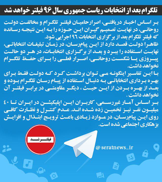 زمان فیلتر تلگرام مشخص شد