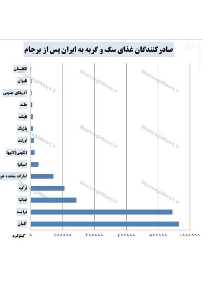 واردات ۲۶۰۰ تن غذای سگ و گربه پس از برجام +جدول