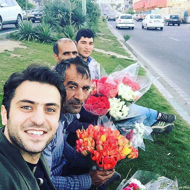 عکس/ سلفی علی ضیاء و گل فروشان