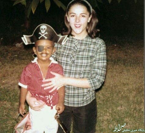 عکس/ کودکی باراک اوباما در کنار مادرش