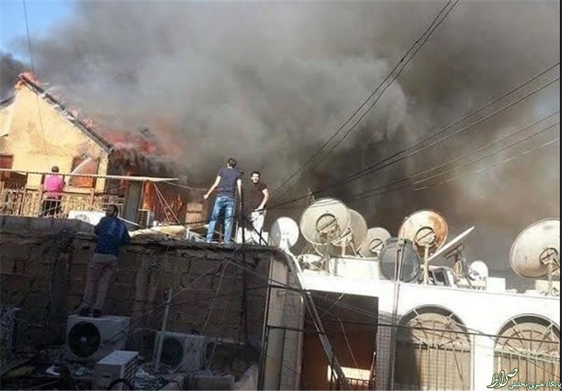 آتش‌سوزی مهیب در بازاری در دمشق+عکس