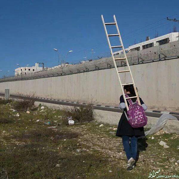 عکس/ رفتن به مدرسه با نردبان!