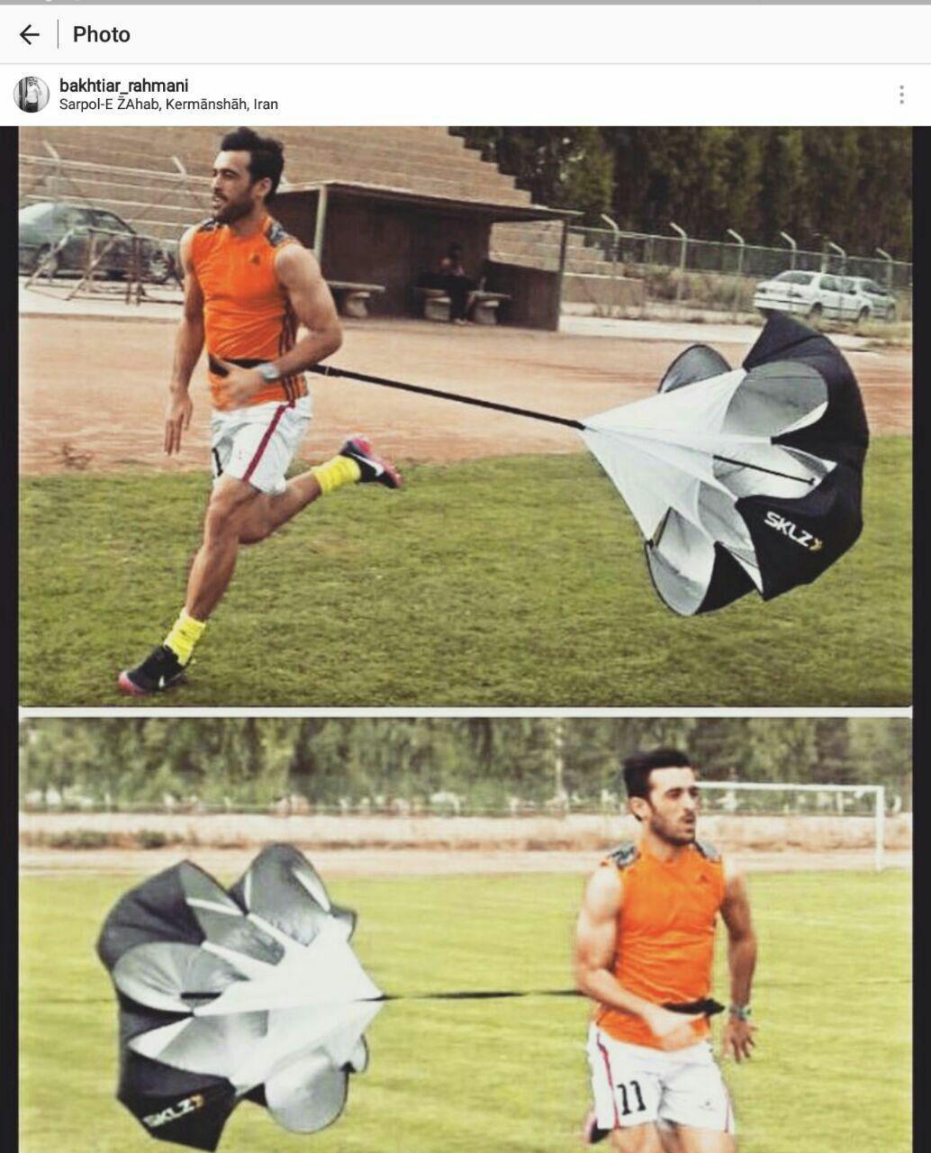 عکس/ ابتکار بختیار رحمانی برای تمرین