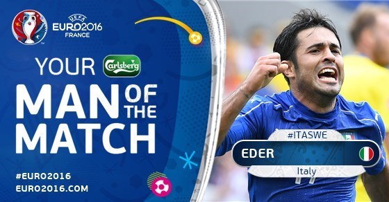 عکس/ بهترین بازیکن دیدار ایتالیا - سوئد