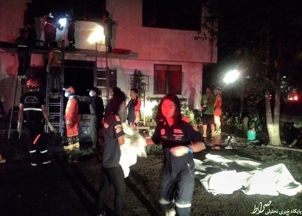 آتش‌سوزی در خوابگاه دختران تایلندی+تصاویر