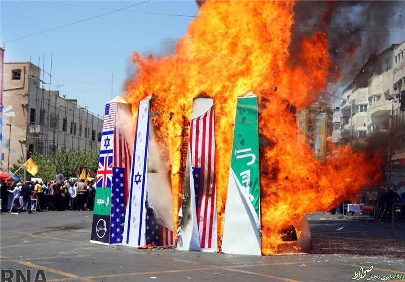 حضور گسترده در راهپیمایی روز قدس/ آمریکا و رژیم صهیونیستی در آتش سوختند +تصاویر