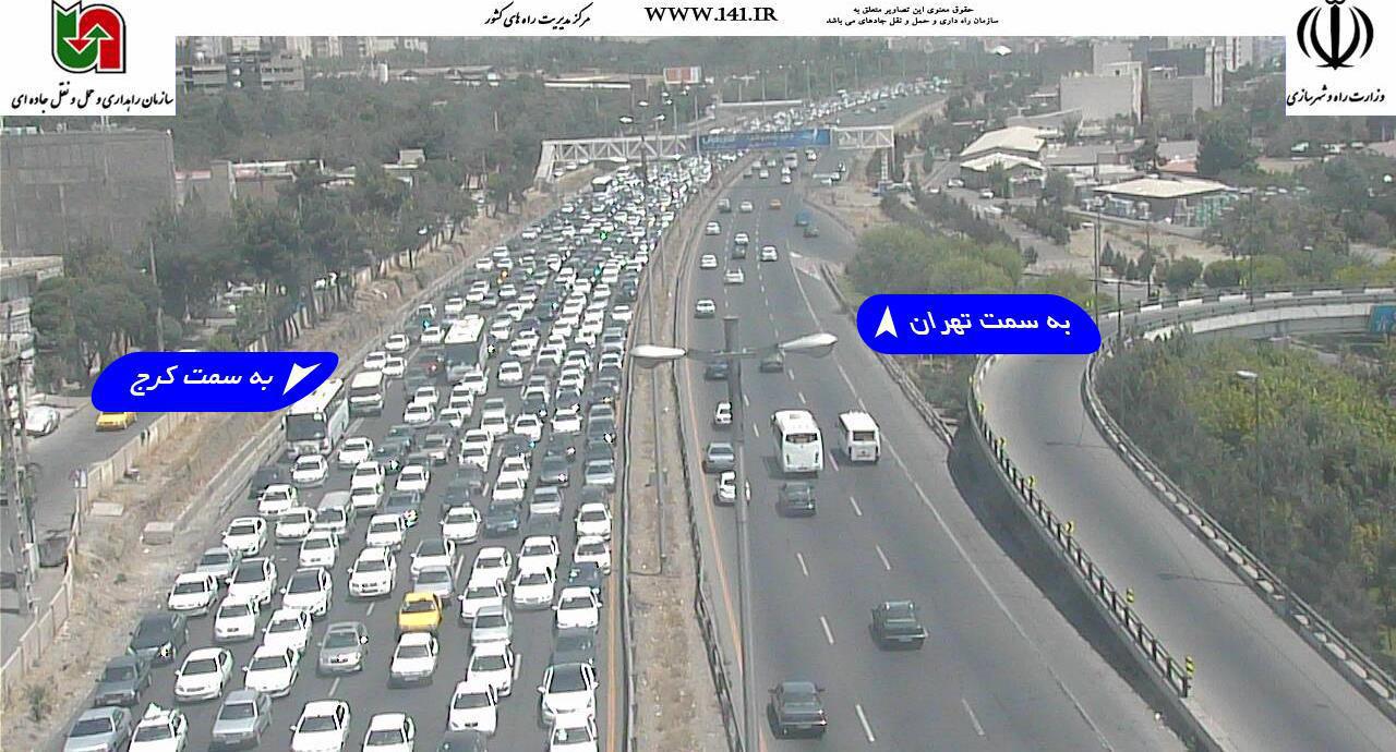 عکس/ ترافیک سنگین اتوبان تهران-کرج