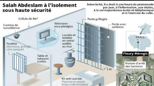 امکانات زندان 5 ستارۀ مجری حملات پاریس +عکس