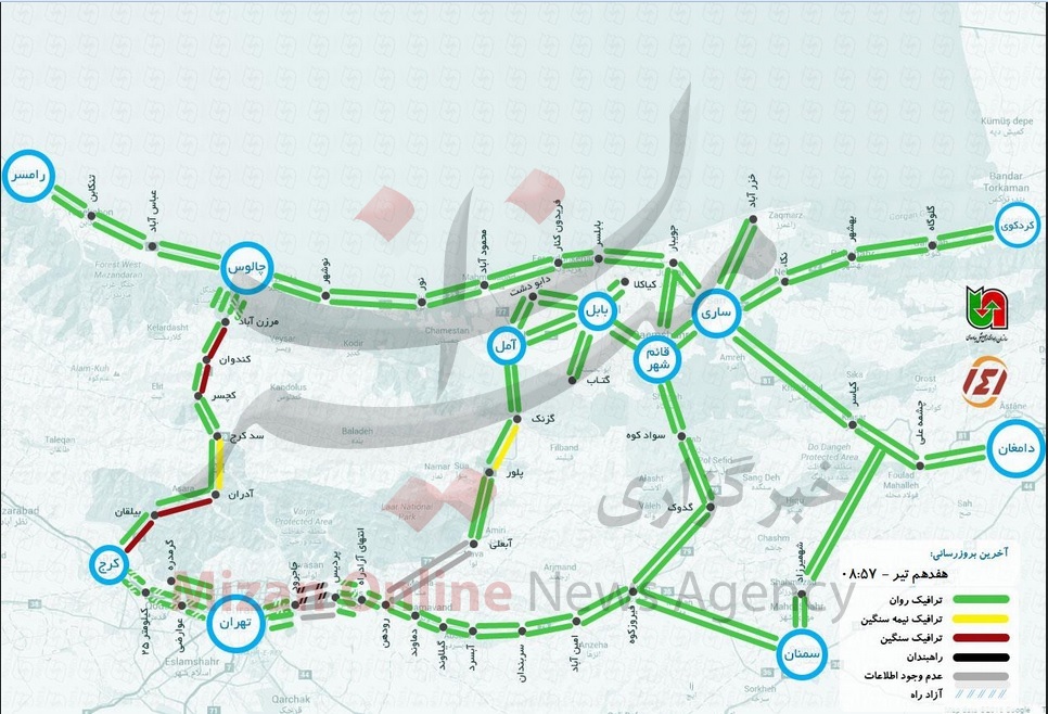 عکس/وضعیت ترافیکی جاده‌های مازندران