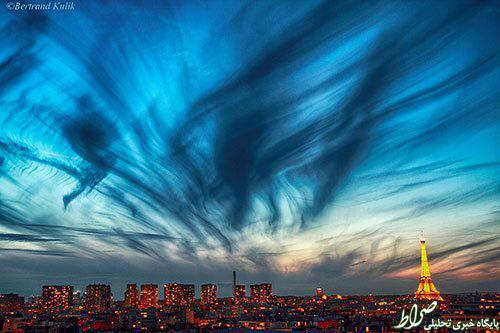تصویر خارق‌العاده ابرها بر فراز پاریس