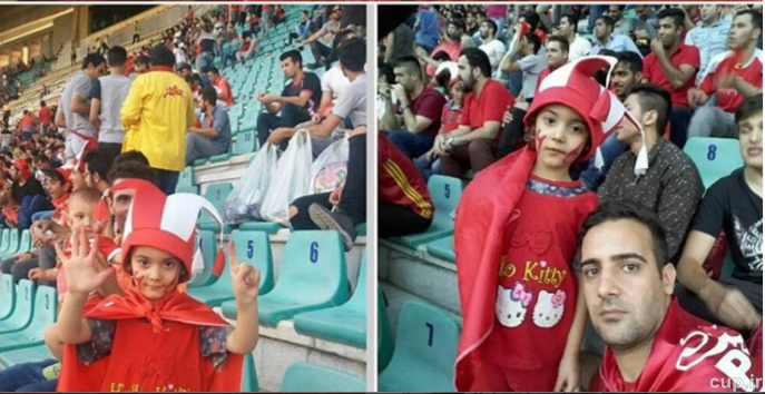 عکس/ تنها خانمی که در بازی پرسپولیس در ورزشگاه تختی بود