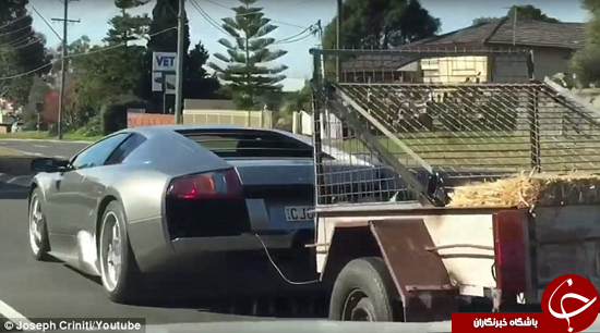 عکس/ بارکشی عحیب با لامبورگینی