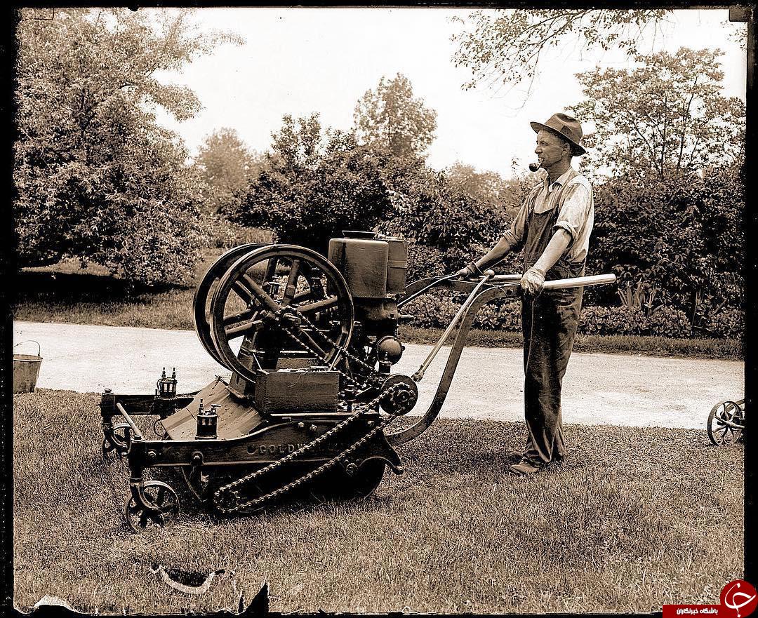 عکس/ اولین ماشین چمن زنی