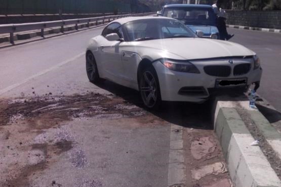 تصادف دخترجوان با BMW گران قیمت +عکس