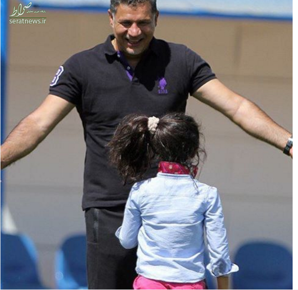 تصاویر/پیشکسوت فوتبال ایران و دخترش