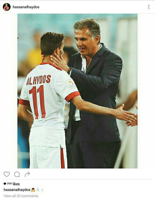 عکس/ ادای احترام ستاره قطری به کیروش عکس/ ادای احترام ستاره قطری به کیروش