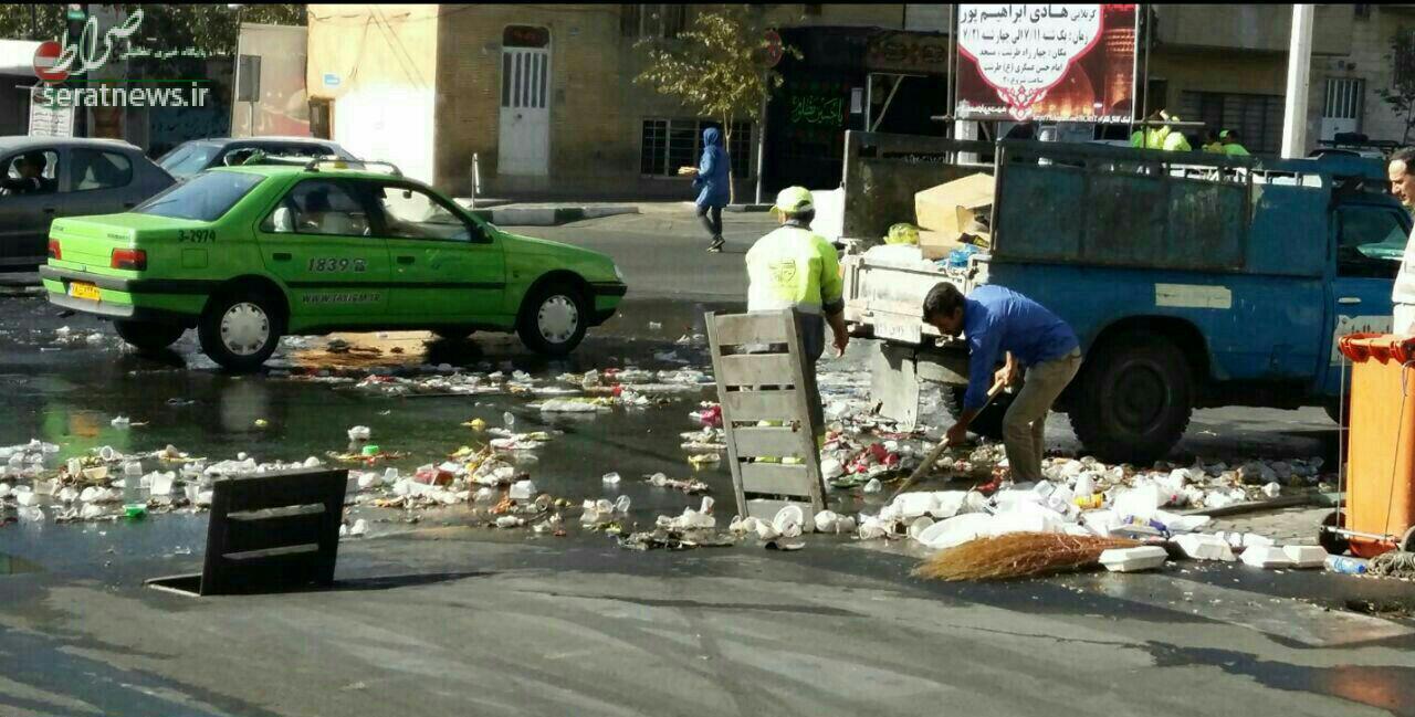 عکس/ یکی از معابر تهران بعد از توزیع نذری!