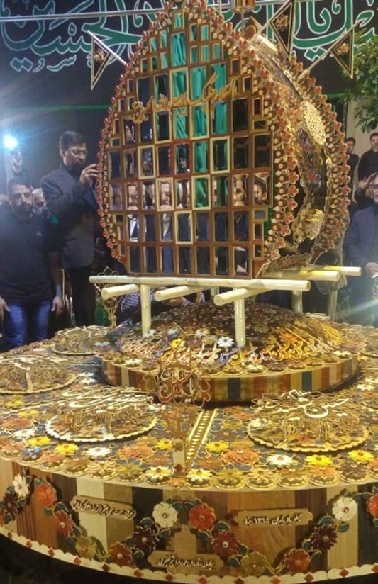 رونمایی از تابلو نخل معرق در یزد+عکس رونمایی از تابلو نخل معرق در یزد+عکس
