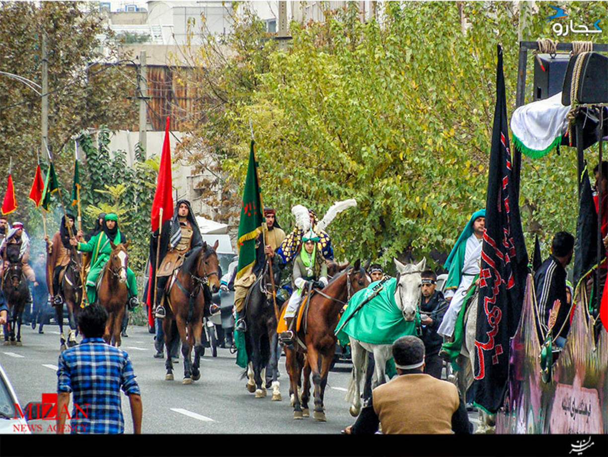 تصاویر/حرکت کاروان حسینی در خیابان های پایتخت