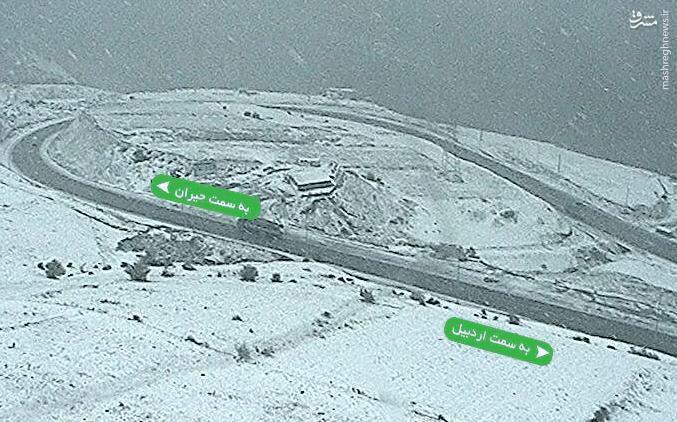 عکس/ اولین برف پاییزی در گردنه‌ی حیران