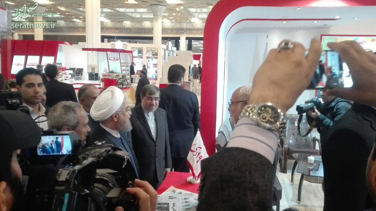 عکس/ روحانی و جنتی در نمایشگاه مطبوعات