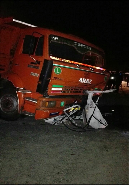 تصادف مرگبار کامیون و پراید+عکس