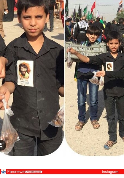 کودک عراقی و شهیدمدافع حرم +عکس