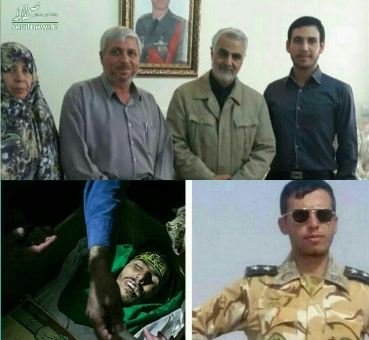 عکس/ سرلشکر سلیمانی در منزل اولین شهید حرم ارتش