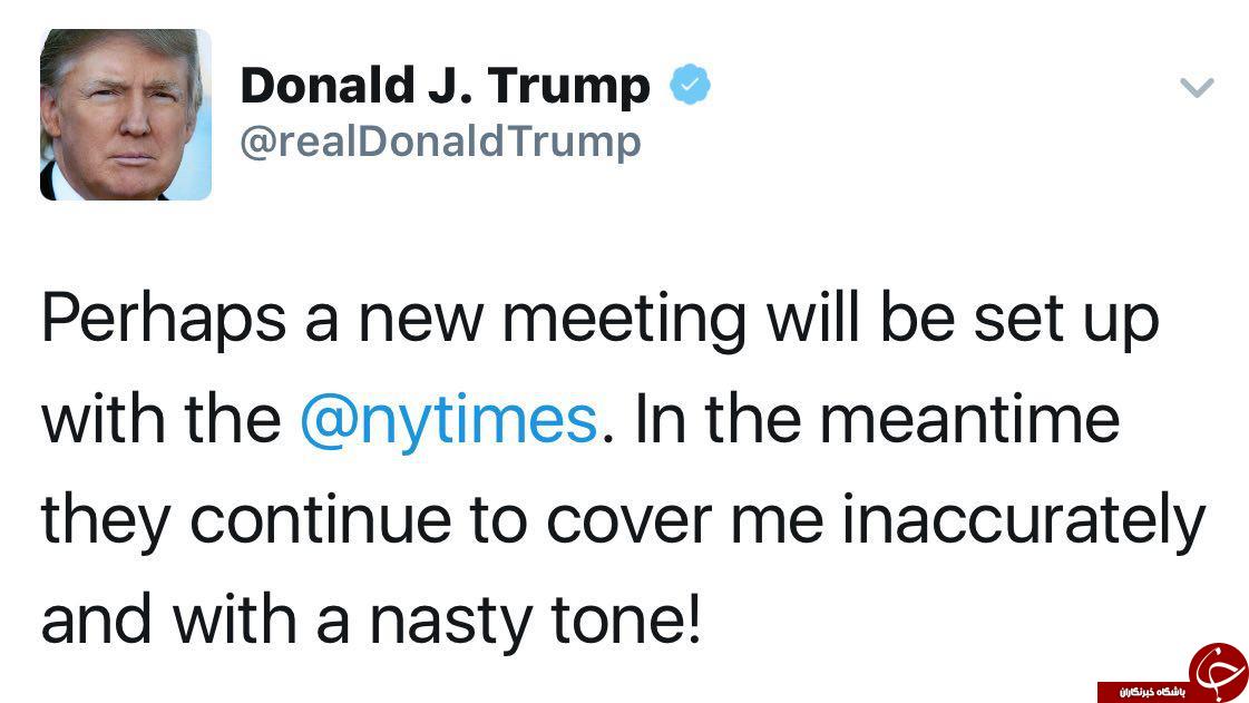 ترامپ سر نیویورک تایمز منت گذاشت +توییت