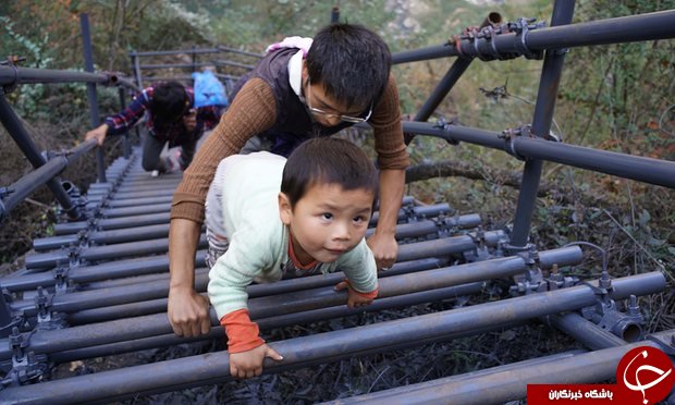 مسیر مرگبار مدرسه ای در چین + تصاویر