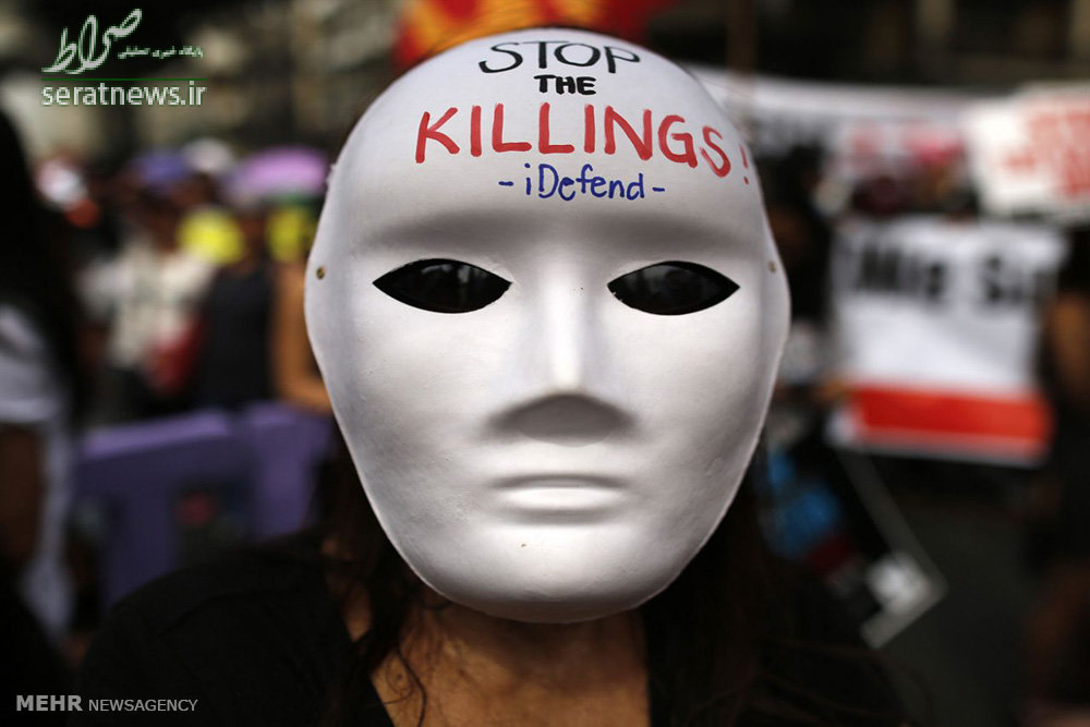 عکس/معترضان نقابدار در فیلیپین