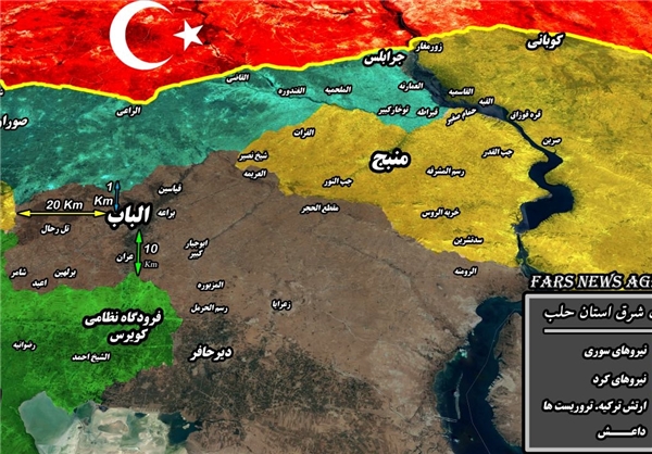 داعش بهانه‌ای برای ورود ترکیه به «منبج»+نقشه‌