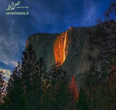 آبشار واقعی آتش در آمریکا + عکس