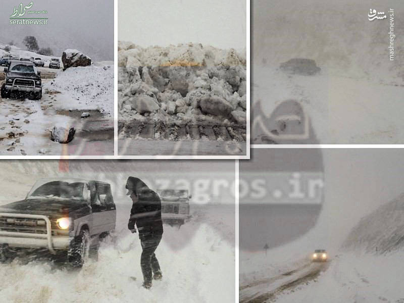 گرفتار شدن امدادگران هواپیمای یاسوج در برف +عکس