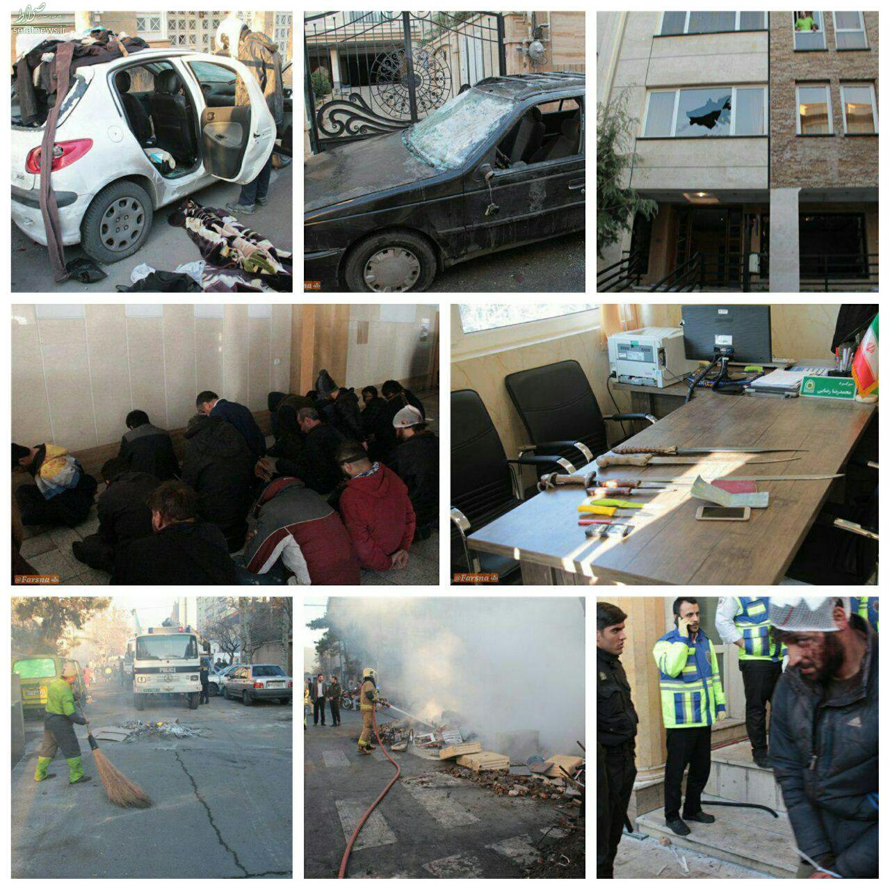عکس/تصاویر تخریب خودروها و منازل مردم توسط دراویش