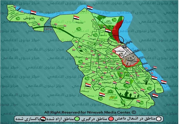 آزادی منطقه «النجار» در غرب موصل +عکس آزادی منطقه «النجار» در غرب موصل +عکس